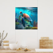 Poster Zee Turtle (Keuken)