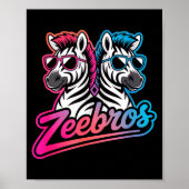 Poster Zeebros Cute Zebra Duo Design For Zebros Lovers  (Devant)