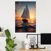 Poster Zeilboot (Thuiskantoor)