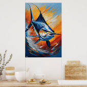 Poster | Zeilvis | Olieverfstijl (Keuken)