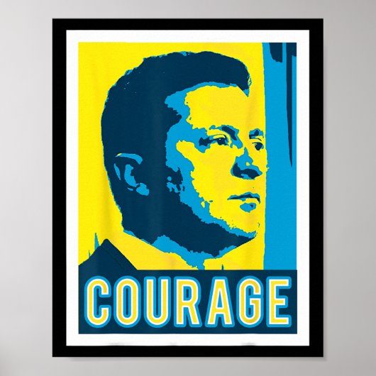 Poster Zelensky - Courage - Ukraine  (Devant)