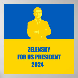 Poster Zelensky pour le président américain 2024 Le mei
