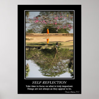 Poster zelfreflectie - Monk in Angkor Wat