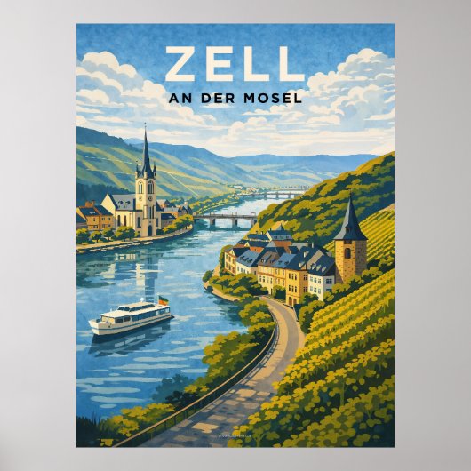 Poster Zell Allemagne Voyage Vintage (Devant)