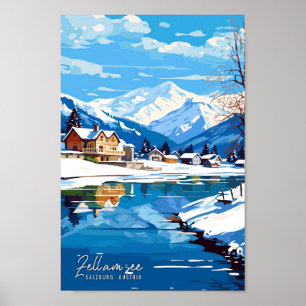 Poster Zell am See Salzbourg Autriche Illustration de voy