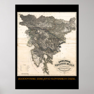Poster Zemljovid Slovenske dezele en pokrajin