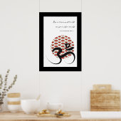 Poster Zen Asiatique Rouge Soleil Yoga Moderne Calligraph (Cuisine)