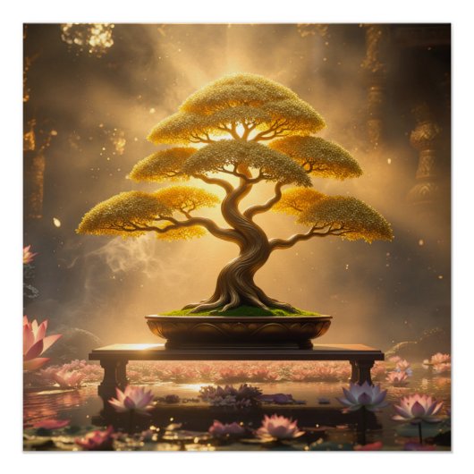 POSTER ZEN BOUDDHISME - ARBRE BONSAI - (Devant)
