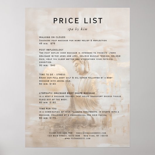 Poster Zen Buddha Healing Spa Salon  (Devant)