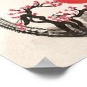 Poster Zen Enso Circle et Sakura Tree (Coin)