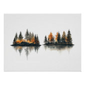 Poster Zen Forest Reflection Minimalist Wall Art (Devant)