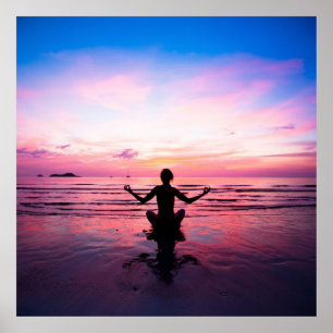 Poster Zen, sérénité, médiation, yoga, paix, bonheur, rep