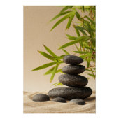 Poster Zen Stone Stack - Minimal Japandi Wall Art Print (Devant)