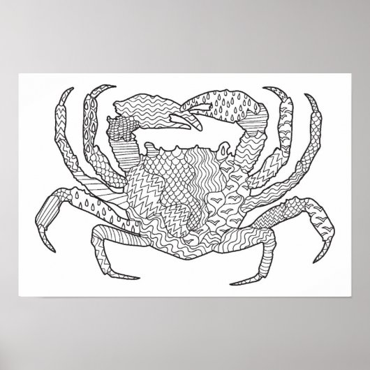 Poster Zendoodle Crabe 2 (Devant)
