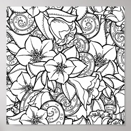 Poster Zendoodle fleuri 2 (Devant)