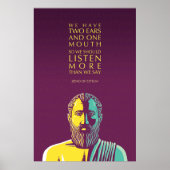 Poster Zeno de Citium Stoic Citation : Nous devrions écou (Devant)