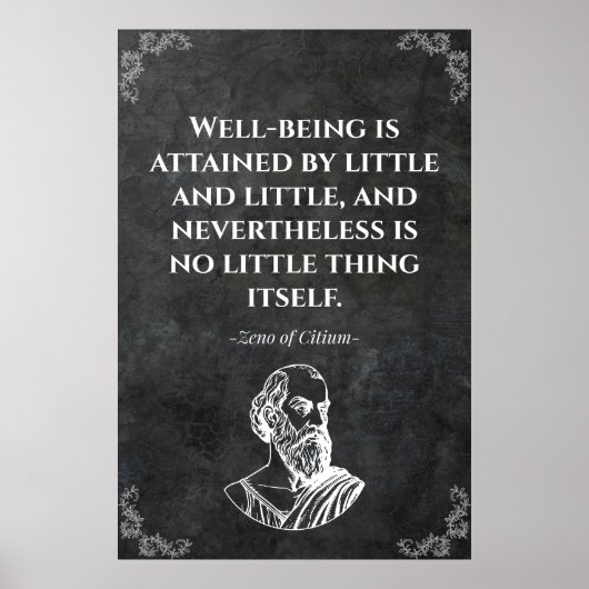 Poster Zeno of Citium wise quote. Motivation  (Devant)