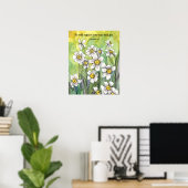 Poster Zephaniah Scripture Rejoice Over You Daffodils   (Bureau à domicile)