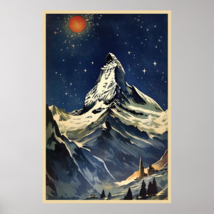 Poster Zermatt, Cervin, Suisse,