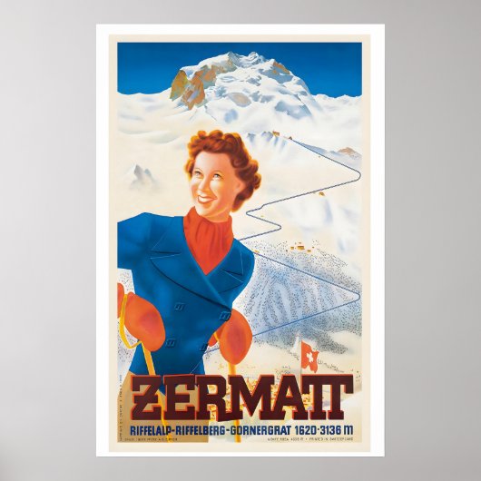 Poster Zermatt Riffelalp Riffelberg Gornergrat (Devant)
