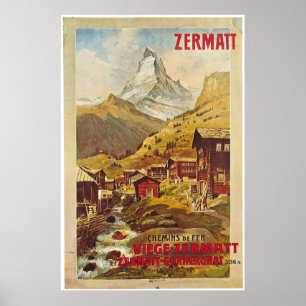 Poster Zermatt Schweiz Zwitserland