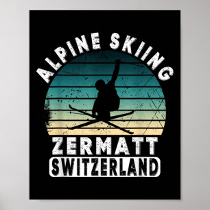 Poster Zermatt Ski Alpin Suisse Montagnes Suisses
