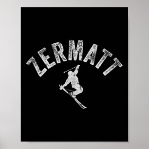 Poster Zermatt Ski Vintage Ski Suisse Klein Problemhorn