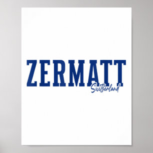 Poster Zermatt Suisse Alpes suisses Souve de ski alpin