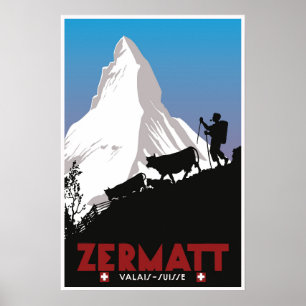 Poster Zermatt, Valais, Suisse,