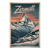 Poster Zermatt vintage (Devant)