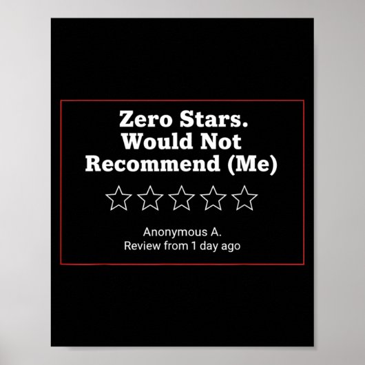 Poster Zéro étoile, je ne recommanderais pas Funny Sarcas (Devant)