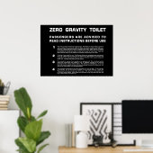 Poster Zéro Gravity Toilet texte blanc (Bureau à domicile)