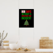 Poster Zéro Jours Sans Incident D'Arbre De Noël (Cuisine)