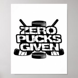 Poster Zéro palets donnés drôle de hockey sur glace