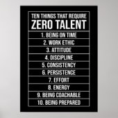 Poster Zéro Talent requis - Motivation du succès (Devant)