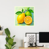 Poster Zesty Citrus Burst Sunshine Design (Bureau à domicile)