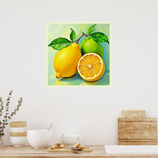 Poster Zesty Citrus Burst Sunshine Design (Cuisine)