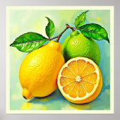 Poster Zesty Citrus Burst Sunshine Design (Devant)
