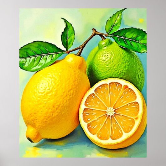 Poster Zesty Citrus Burst Sunshine Design (Devant)