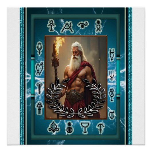 Poster Zeus Sur L'Affiche Tout Prêt (Devant)