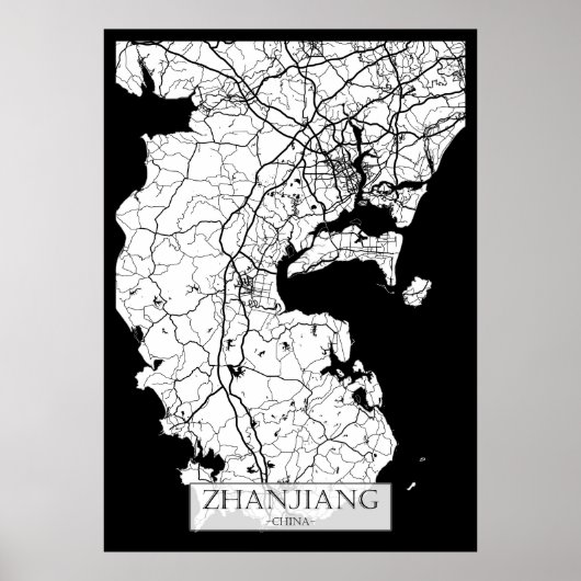 Poster Zhanjiang China City Map (Devant)