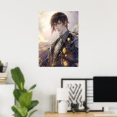 Poster Zhongli Genshin (Bureau à domicile)