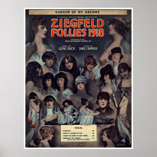 POSTER ZIEGFELD FOLLIES 1918 (Devant)