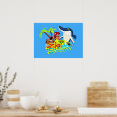 Poster Zig et sharko dessin animé exotique parti (Cuisine)