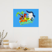 Poster Zig et sharko dessin animé fête exotique (Cuisine)