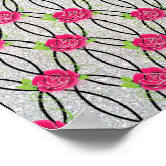 Poster Zig Zag Motif, fleur