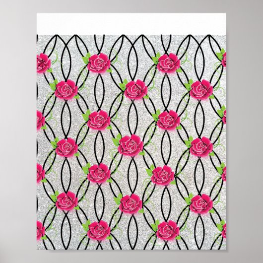 Poster Zig Zag Motif, fleur (Devant)