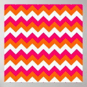 Poster Zigzag blanc orange rose (Devant)