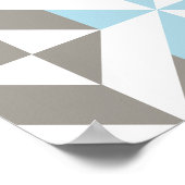 Poster ZigZag géométrique bleu et argent (Coin)