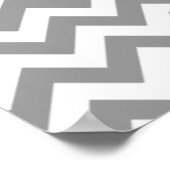 Poster Zigzag gris et blanc Monogramme personnalisé (Coin)